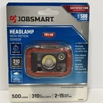 Jobsmart 500-LUMEN Rechargeable Headlamp, With Motion Sensor. Fixed Price $18.95.