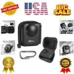 Black Pu Mini Carrying Case For Go Pro 2025/MAX2019,HARD Shell Trav.... Fixed Price $23.99.