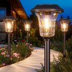 Xmcosy+ Solar Lights Outdoor Waterproof, 6 Pack Metal Glass Pathway Lig.... Fixed Price $136.39.