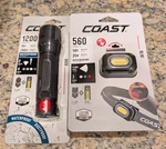 Coast GX20 Waterproof Led Flashlight 1200 Lumens + Headlamp, 560. Fixed Price $17.00.