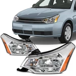 Scitoo Pair Headlights Assembly 2008-2011 Ford Focus 2.0L 2.5L Chrome Amber. Fixed Price $105.99.