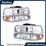 Dimflux Headlights For 99-02 Chevy Silverado 1500/HD 2500/HD Chrome Housing. Fixed Price $58.79.