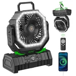 Rechargeable Camping Fan With Led Lantern, 20000MAH Auto-oscillating Battery .... Fixed Price $45.92.