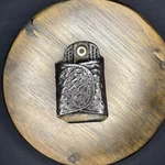 Dutyman Silent Key Keeper Basket Weave Leather Holder Brass Snap Model 4221. Fixed Price $17.80.