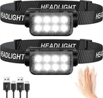 Rechargeable Headlamp Flashlight 2-PACK, 8 Led 2500 Lumen Ultra-light Bright. Fixed Price $34.09.