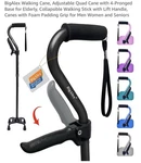 Bigalex Walking Cane, Adjustable Quad With 4-PRONGED Base... Fixed Price $35.00.