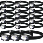 18 Pack Led Headlamps IPX4 Waterproof 3 Modes Flashlight Bright Head.... Fixed Price $61.08.