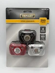 (3-PACK) Defiant Bc-bd 200 Lumens 4-MODES Headlights W/ Batteries 1007-747-160. Fixed Price $9.99.
