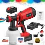 Hancaner Cordless Hvlp Paint Sprayer, 20V 4.0AH Battery, 3 Nozzles. Fixed Price $262.77.