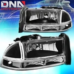 For Dodge 97-04 Dakota 98-03 Durango Euro Black Housing Clear/signal Headlights. Fixed Price $71.99.