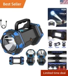Led Camping Lantern Rechargeable, Flashlight 1500LM, 8 Modes, C.... Fixed Price $50.32.
