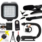 Video Led Light + Grip Zoom Microphone For Nikon D3100 D3400 D3500 D5600. Fixed Price $116.05.
