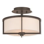 Livex Wesley 11" Light Ceiling Mount, Bronze/off-white Hardback 51072-07. Fixed Price $225.96.