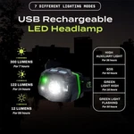 Tough Usb Rechargeable Led Headlamp Flashlight Waterproof - Green. Fixed Price $27.13.