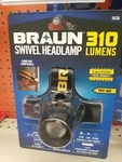 Braun 310 Lumen Swivel Led Head Lamp Flood And Spot Modes Wide Angle. Fixed Price $9.99.