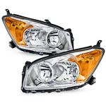 Headlights For 2009-2012 Toyota RAV4 Chrome Amber Headlamps Left Right Pair. Fixed Price $69.98.