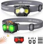 Rechargeable Headlamp, 2 1400 Lumens Led Headlamps With Pack, Gray. Fixed Price $28.41.