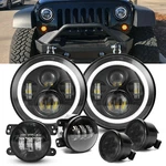 For Jeep Jk 2007-18 Combo 7" Halo Led Headlights 4" Fog Turn Signal Lamps. Fixed Price $98.70.