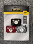 Defiant 3-PACK Led Headlamps 200 Lumens 9 Triple Batteries Included. Fixed Price $6.50.