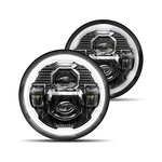 Hwstar Pair New 1000% Bright Anti-glare 7 Inch Halo Led Headlights Round Comp.... Fixed Price $134.59.
