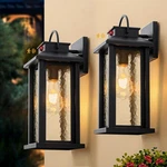 2 Pack Motion Sensor Outdoor Lights, Matte Black Dusk To Dawn Porch Ou.... Fixed Price $145.69.