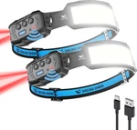 Smiling Shark Headlamp, 2 Pack Lamps Led Rechargeable 6 Modes 7*WHITE Light. Fixed Price $67.48.