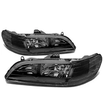Pair Of Headlights Compatible With 98-02 Honda Black / Clear. Fixed Price $113.98.