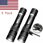 2 Pack Led Flashlight Rechargeable Usb Tactical Torch. Fixed Price $17.99.