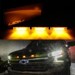 3PCS Amber Lens Led Center Grille Lights W/bracket For 19+ Chevy Silverado. Fixed Price $50.09.