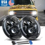 2X 7'' Round Led Headlights Hi/lo Halo Headlamp For Dodge B100 B200 B300 1975-78. Fixed Price $39.88.