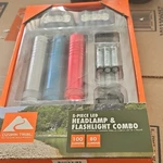 Ozark Trail 5-PIECE Led Headlamp & Flashlight Set, 100/80 Lumens, Batteries. Fixed Price $15.00.