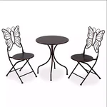 Bronze Metal Butterfly Bistro Set 3PC Outdoor Patio Table Chairs Garden. Fixed Price $64.00.