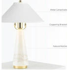 Magcharm Table Lamp, Bedside Lamps With 4W Led Bulb, Natural Marble Base, Metal. Fixed Price $116.16.