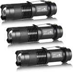 3 Pack Mini Flashlights Focus Adjustable SK68 Single Mode Tactical Led. Fixed Price $20.45.