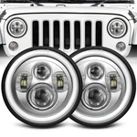 Zimablue 7 Inch Led Headlight Chrome Round Projector Halo Headligh.... Fixed Price $82.00.