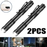 2PCS Mini Small Torch Super Bright Led Flashlight Penlight With Clip Pocket. Fixed Price $7.90.