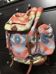 Rare Polo Yosemite Backpack Nylon Leather Native Indian Aztec Ralph Lauren Camp. Fixed Price $359.00.