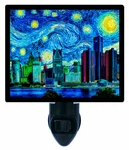 Vincent Van Gogh Decorative Photo Light, Detroit Starry Night, Michigan. Fixed Price $26.99.