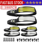 Cob Led Headlamp Usb Rechargeable Headlight Bar Band Torch Work 6000K. Fixed Price $331.50.