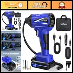 Carsun Portable Tire Inflator 150PSI Cordless Air Compressor Dual Power Blue. Fixed Price $64.99.