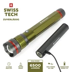 Swiss Tech Led Flashlight, 6500 Lumen, Rechargeable, Dual Power Aa Usb, Charging. Fixed Price $70.95.