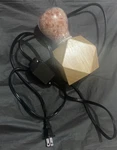 Wbm 1651B Himalayan Glow Pink Salt Light Bulb With Wooden Base And Dimmer Switch. Fixed Price $45.00.