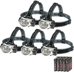 Everbrite 5-PACK Led Headlamp, 4 Modes, Pivoting, Adjustable Headband. Fixed Price $34.98.