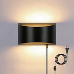 Lightess Wall Lamp Plug In 12W Modern Led Lights Black-warm White. Fixed Price $42.99.