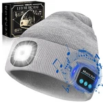 Vibelite Bluetooth Beanie Hat With Light, Usb Rechargeable Led Headlamp Gray. Fixed Price $40.03.