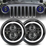 7 Inch Led Headlights Round Blue Halo H6024 With Hi/lo Beam Drl.... Fixed Price $72.20.