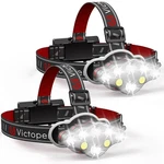 2X Linternas De Cabeza Recargables Lampara Frontal Led Frente Alta Potencia. Fixed Price $53.97.