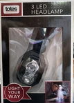 Totes 3 Led Headlamp With Adjustable Strap Bright White / Red Light. Fixed Price $5.00.
