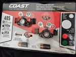 Coast 2PK Tri-color Focusing Headlamps 405 Lumens 140M Beam IPX4 Water Resistant. Fixed Price $35.99.