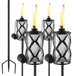 Glass Torches 4 Pack 16 Oz 55 Inch Outdoor Clear Citronella Mqkiwao Garden Stake. Fixed Price $74.99.